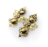 Georgian Iberian 18K Gold Pendeloque Emerald Earrings Kirsten's Corner