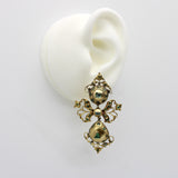 Georgian Iberian 18K Gold Pendeloque Emerald Earrings Kirsten's Corner
