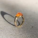 18K Gold Hand Carved Fire Oral Feu Ring by Tony Malmed ring Kirsten's Corner
