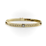 Vintage 14K Gold Herringbone Link Diamond Bracelet Bracelet Kirsten's Corner