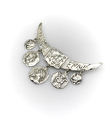 Victorian Whiting Sterling Silver Etruscan/Homeric Multi-Medallion Pin Whiting