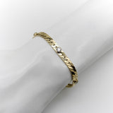 Vintage 14K Gold Herringbone Link Diamond Bracelet Bracelet Kirsten's Corner