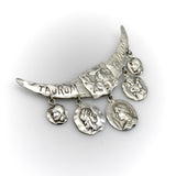 Victorian Whiting Sterling Silver Etruscan/Homeric Multi-Medallion Pin Whiting