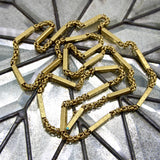 Victorian 14K Gold Fancy Link Long Guard Chain with Embossed Details Kirsten's Corner