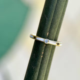 18K Gold Black and White Enameled Ring with Diamond Accent Kirsten's Corner