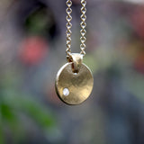 18K Gold and Diamond Tony Malmed Hand-Hammered Zen Necklace jewelry Kirsten's Corner