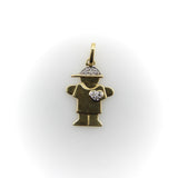 14k Gold Stylized Child Charm with Diamonds charm Kirsten's Corner