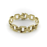 Vintage 14K Gold Alternating Link Bracelet Kirsten's Corner