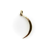 14K Gold Mid-Century Modern Pearl Crescent Moon Pendant jewelry Kirsten's Corner