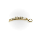 14K Gold Mid-Century Modern Pearl Crescent Moon Pendant jewelry Kirsten's Corner