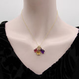 14K Gold Signature Hand-Carved Pink Tourmaline Flower Charm jewelry Kirsten's Corner