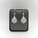 18K White Gold Diamond Drop Rock Crystal Earrings w/ Hand Engraved Cage Setting jewelry Kirsten's Corner