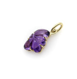 14K Gold Signature Hand-Carved Amethyst Flower Charm jewelry Kirsten's Corner