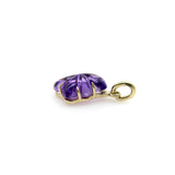 14K Gold Signature Hand-Carved Amethyst Flower Charm jewelry Kirsten's Corner