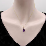 14K Gold Signature Hand-Carved Amethyst Flower Charm jewelry Kirsten's Corner