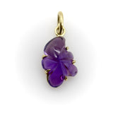 14K Gold Signature Hand-Carved Amethyst Flower Charm jewelry Kirsten's Corner