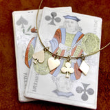 18K Gold Vintage Playing Card Spade Suit Pendant Charm Kirsten's Corner