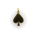 18K Gold Vintage Playing Card Spade Suit Pendant Charm Kirsten's Corner