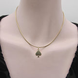 18K Gold Vintage Playing Card Spade Suit Pendant Charm Kirsten's Corner