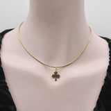 18K Gold Vintage Playing Card Club Suit Pendant Charm Kirsten's Corner