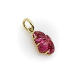 14K Gold Signature Hand-Carved Pink Tourmaline Flower Charm jewelry Kirsten's Corner