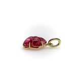 14K Gold Signature Hand-Carved Pink Tourmaline Flower Charm jewelry Kirsten's Corner