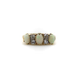 Edwardian 18K Gold Opal and Diamond Three-Stone Ring ring Kirsten's Corner