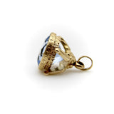 Vintage 14K Gold Italian Fob with Blue Paste Stone Kirsten's Corner