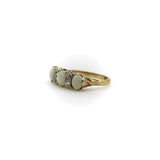 Edwardian 18K Gold Opal and Diamond Three-Stone Ring ring Kirsten's Corner