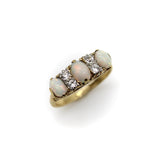 Edwardian 18K Gold Opal and Diamond Three-Stone Ring ring Kirsten's Corner