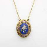 18K Gold Micro-Mosaic Peace Dove Necklace Kirsten's Corner