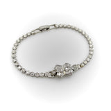 Art Deco Platinum Diamond Flower Line Bracelet Kirsten's Corner