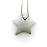 Vintage Platinum Diamond Micro Pave Star on Snake Chain Necklace Kirsten's Corner