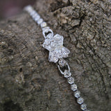 Art Deco Platinum Diamond Flower Line Bracelet Kirsten's Corner