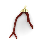 18K Gold Signature Branch Coral and Diamond Studded Pendant Kirsten's Corner