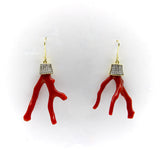 18K Gold Signature Branch Coral and Diamond Studded Earrings Earrings Kirsten's Corner