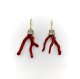 18K Gold Signature Branch Coral and Diamond Studded Earrings Earrings Kirsten's Corner