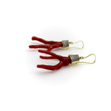 18K Gold Signature Branch Coral and Diamond Studded Earrings Earrings Kirsten's Corner