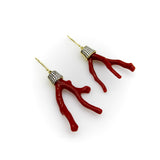 18K Gold Signature Branch Coral and Diamond Studded Earrings Earrings Kirsten's Corner