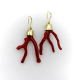 18K Gold Signature Branch Coral and Diamond Studded Earrings Earrings Kirsten's Corner