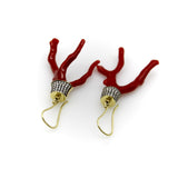 18K Gold Signature Branch Coral and Diamond Studded Earrings Earrings Kirsten's Corner