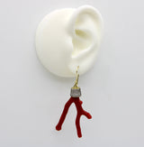 18K Gold Signature Branch Coral and Diamond Studded Earrings Earrings Kirsten's Corner