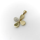 14K Gold Lucky Four-Leaf Clover Charm with Pave Diamonds Kirsten's Corner