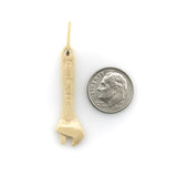 Fossilized Mammoth Tusk Wrench Charm with 14K Gold Bail Pendant, Charm Kirsten's Corner