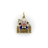 Vintage 9K Gold Enamel Articulated Humpty Dumpty Charm or Pendant Charm Kirsten's Corner