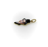 Retro 14K Gold Enamel Charlie McCarthy Puppet Charm Kirsten's Corner