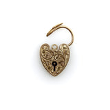 Edwardian 9K Gold Hand Engraved Heart Padlock Kirsten's Corner