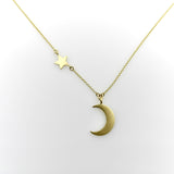 18K Gold Me & Ro Paisley Moon and Star Necklace Necklace Kirsten's Corner