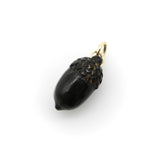 Acorn Pendant Carved of Jet with 14K Gold Bail Pendant, Charm Kirsten's Corner