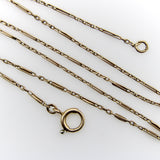 Edwardian 14K Gold Portuguese Delicate Alternating Link Chain Kirsten's Corner